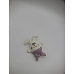 Vintage Easter Egg Rabbit Brooch Pin Womens Kids Purple Jewelry Costume